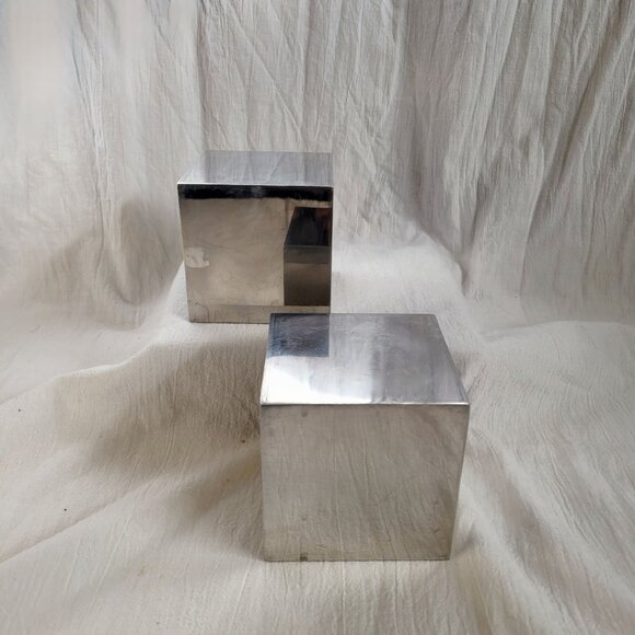 Nickled Chrome Cube Set of 2  by Design Line El Segundo California - Picture 1 of 6